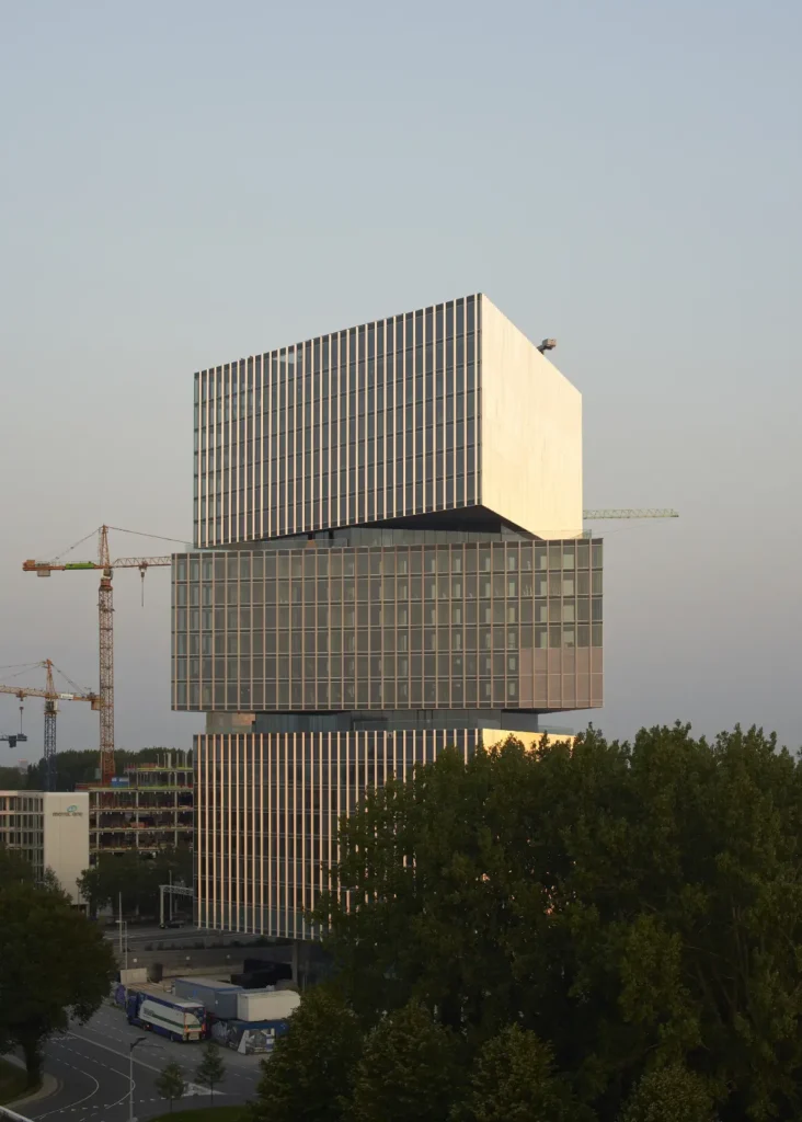 nHow Amsterdam RAI Hotel catching golden evening light by OMA