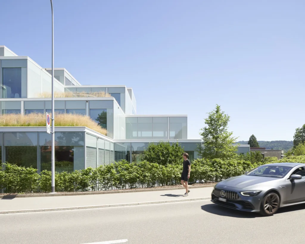 SQUARE Learning Center by Sou Fujimoto seen from the street in St. Gallen
