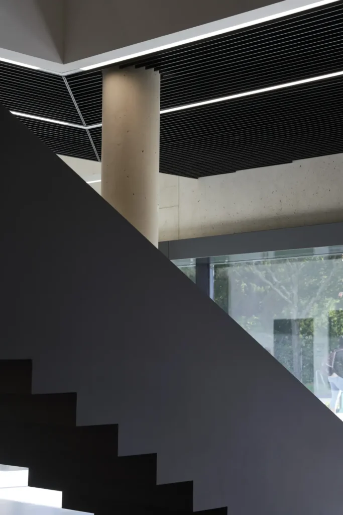 Front entry stair detail inside the KMAC building by studioMDA at FH Aachen