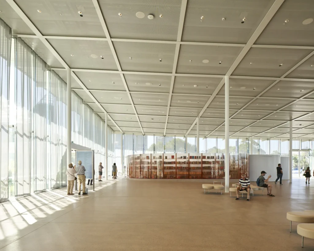 People populating the Sydney Modern extension of the Art Gallery of New South Wales by SANAA
