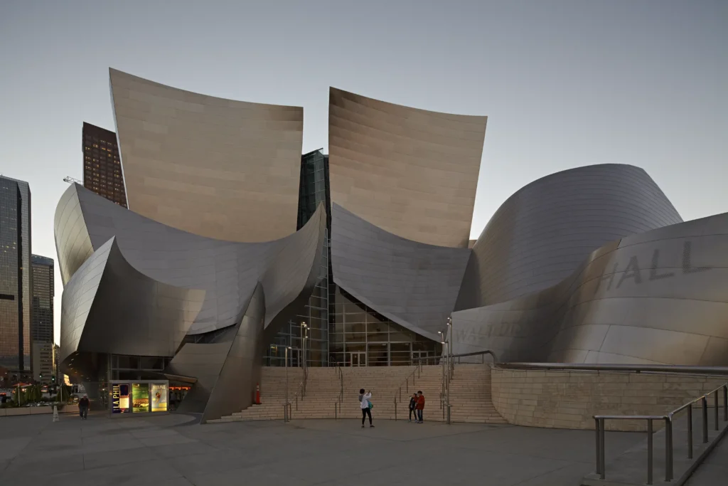 Entrance stairs leading up to Walt Disney Concert Hall in Los Angeles