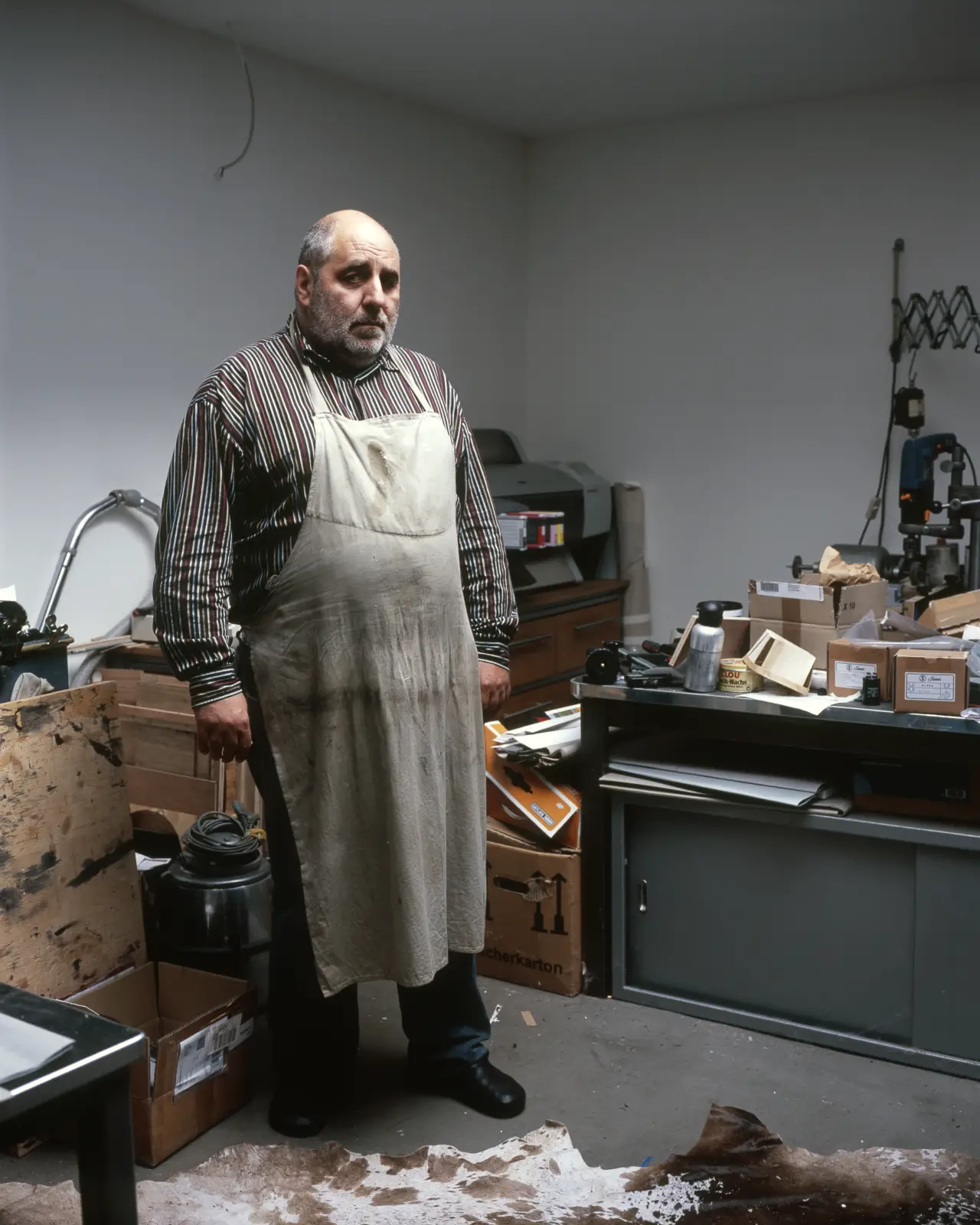 Portrait of Artist and Phortographer Volker Heinze in his studio in Duesseldorf by Nils Koenning
