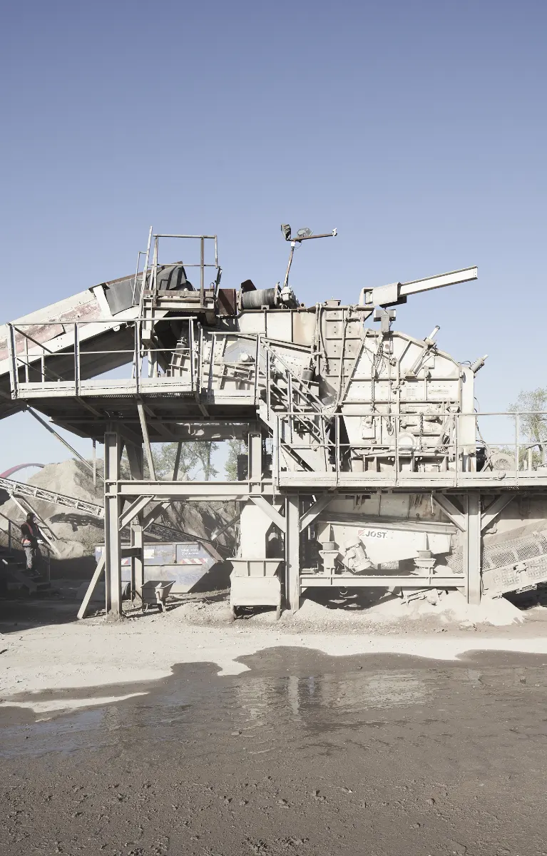 Steel crusher - star-wars like recycling machine at REMEX facility in Essen