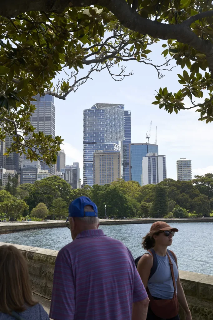 Quay Quarter Tower in Sydney seen from the Royal Botanic Gardens by 3XN Architects and BVN Architecture